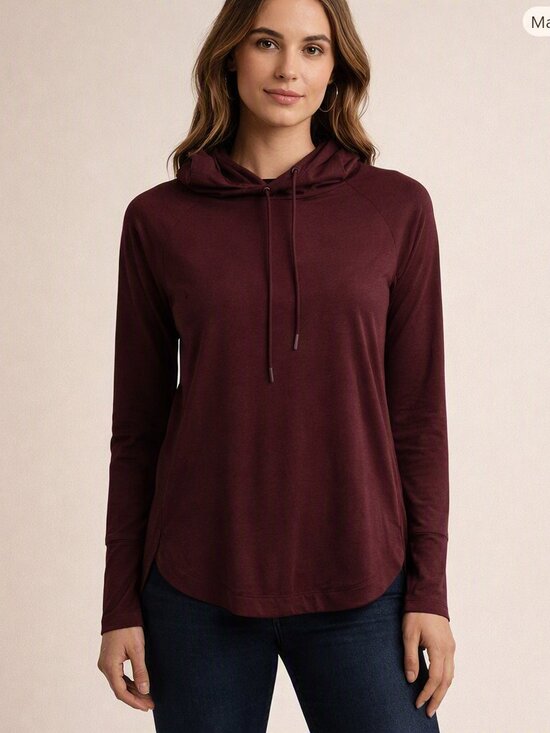 Athleta Tops - Athleta Uptempo Hoodie Burgundy Size Medium- Lightweight
